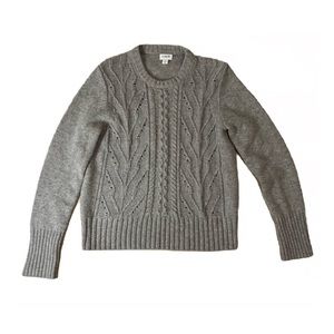 J. Crew Cable Knit Sweater, Size Medium, Grey